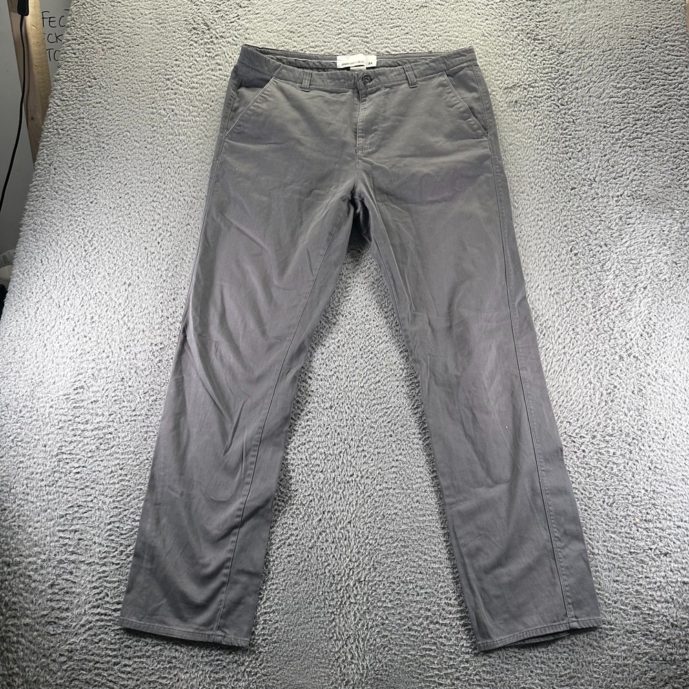 Paper Denim & Cloth Pant Mens 36x32 Gray Cotton Straight Leg Stretch Workwear